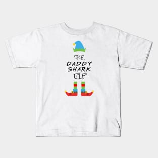 The Daddy Shark Elf Matching Family Group Christmas Party Kids T-Shirt